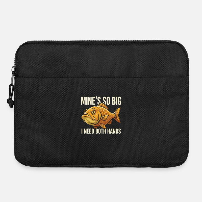 Lustiges Angler Spruchmotiv - Laptoptasche 15" - Schwarz