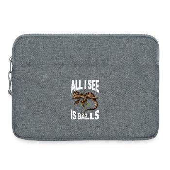 Königspython Schlangen Liebhaber Terrarium Python - Laptoptasche 15" - Grau meliert - Vorne