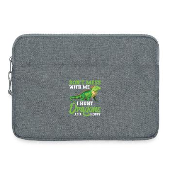 Reptilienjäger-Ausrüstung Leguan-Töter-Echse - Laptoptasche 15" - Grau meliert - Vorne
