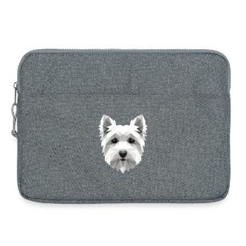 Petit chien maltais aime le doux maltais - Sacoche pour ordinateur portable 15 pouces - gris chiné - Devant