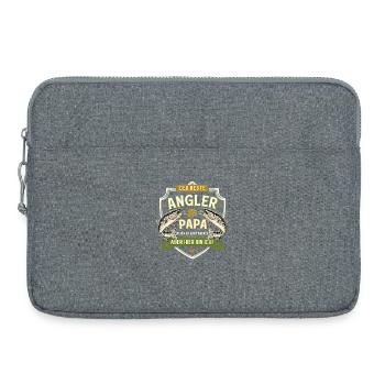 Cadeau de pêche, homme, pêcheur et père : pas facile - Sacoche pour ordinateur portable 15 pouces - gris chiné - Devant
