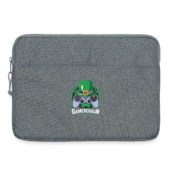 Motif de manette Leprechaun GameChaun - Sacoche pour ordinateur portable 15 pouces - gris chiné - Devant
