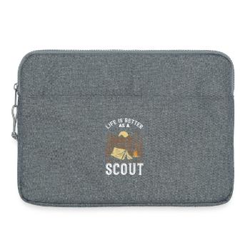 Das Leben Ist Besser Als Ein Pfadfinderlager Zelt - Laptoptasche 15" - Grau meliert - Vorne