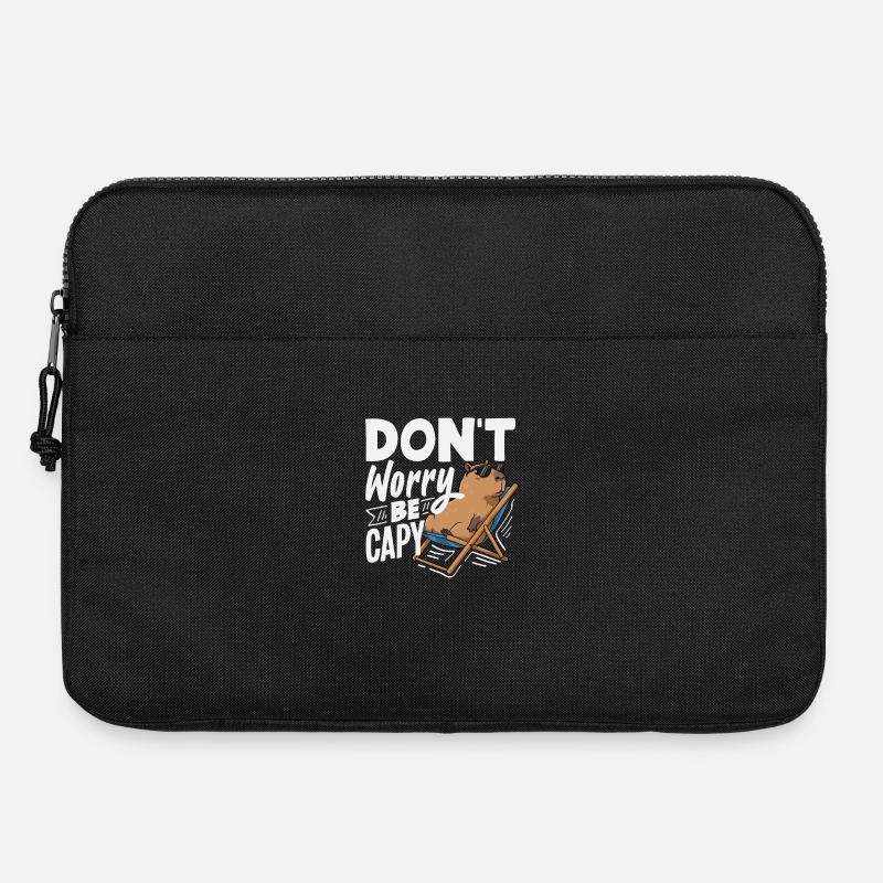 Ne t’inquiète pas, sois capybara, c’est un animal mignon et drôle - Sacoche pour ordinateur portable 15 pouces - noir