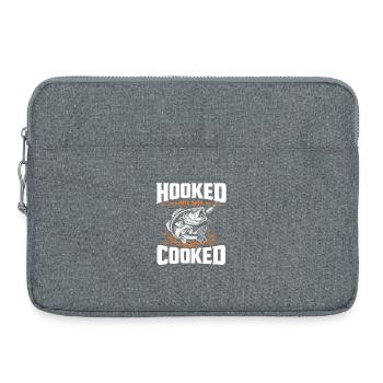 Sur le crochet, pas frit | Humour de pêcheur - Sacoche pour ordinateur portable 15 pouces - gris chiné - Devant