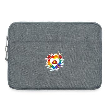 Feuerwehr Pride Herz Helm Regenbogen Axt - Laptoptasche 15" - Grau meliert - Vorne