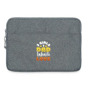 Père, père de trois filles et filles - Sacoche pour ordinateur portable 15 pouces - gris chiné - Devant