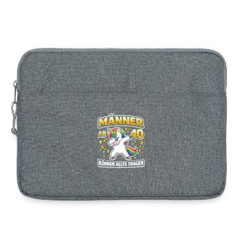 40. Geburtstag 40er 40ter 40 Jahre alt Einhorn - Laptoptasche 15" - Grau meliert - Vorne