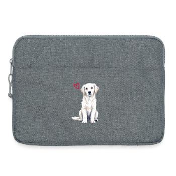 White English Cream Golden Retriever - Laptoptasche 15" - Grau meliert - Vorne