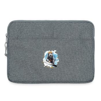 Snowboard pour chiens labrador - Sacoche pour ordinateur portable 15 pouces - gris chiné - Devant