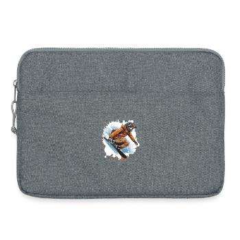 Greyhound Hund Snowboard - Laptoptasche 15" - Grau meliert - Vorne