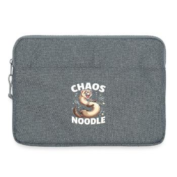 Chaos Noodle Frettchen Cartoon - Laptoptasche 15" - Grau meliert - Vorne