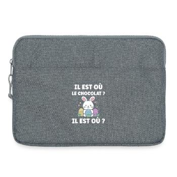 Where is the chocolate - Laptop bag 15" - heather grey - Front