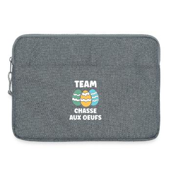 Pâques, chasse aux oeufs - Sacoche pour ordinateur portable 15 pouces - gris chiné - Devant
