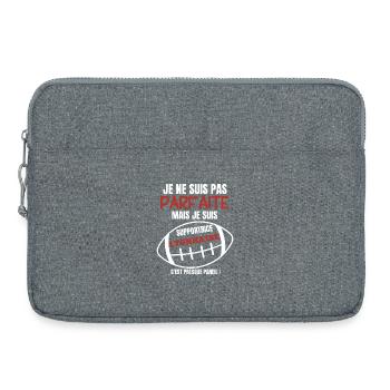 Supporter Rugby Lyonnaise Humour - Laptop bag 15" - heather grey - Front