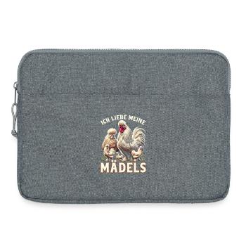 Ich Liebe Meine Mädels Seidenhühner - Laptoptasche 15" - Grau meliert - Vorne