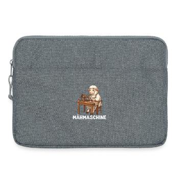 Mowing machine Sweet sheep at the sewing machine - Laptop bag 15" - heather grey - Front