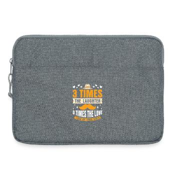 Père, père de trois filles et filles - Sacoche pour ordinateur portable 15 pouces - gris chiné - Devant