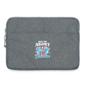 Diabetes Typ 1 Diabetiker - Laptoptasche 15" - Grau meliert - Vorne