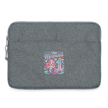 Meerjungfrau 1. Geburtstag 1 Jahr - Laptoptasche 15" - Grau meliert - Vorne