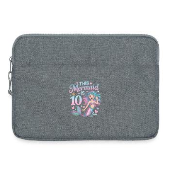 Mermaid 10th Birthday 10 Years - Laptop bag 15" - heather grey - Front