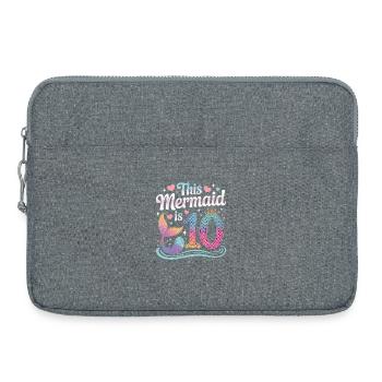 Meerjungfrau 10. Geburtstag 10 Jahre - Laptoptasche 15" - Grau meliert - Vorne