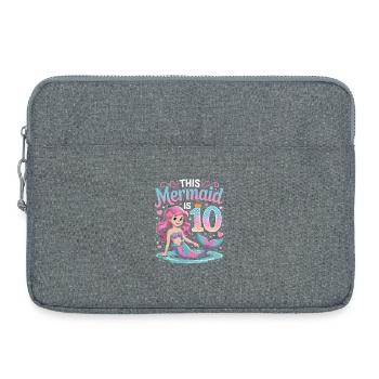 Mermaid 10th Birthday 10 Years - Laptop bag 15" - heather grey - Front