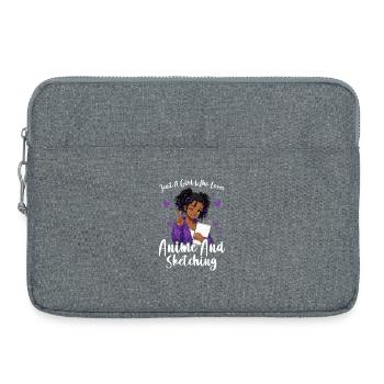 Just a girl who loves anime and draws afro - Laptop bag 15" - heather grey - Front