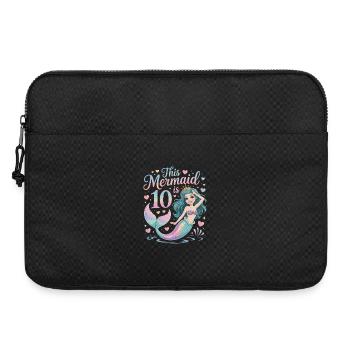 Mermaid 10th Birthday 10 Years - Laptop bag 15" - black - Front