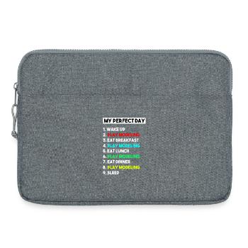 My Perfect Day Scale Modeling Routine Slogan - Laptop bag 15" - heather grey - Front