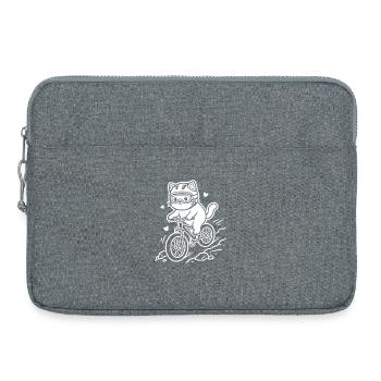Kawaii Katze Radfahren - Laptoptasche 15" - Grau meliert - Vorne