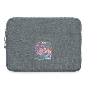 Sirène 2e anniversaire 2 ans - Sacoche pour ordinateur portable 15 pouces - gris chiné - Devant
