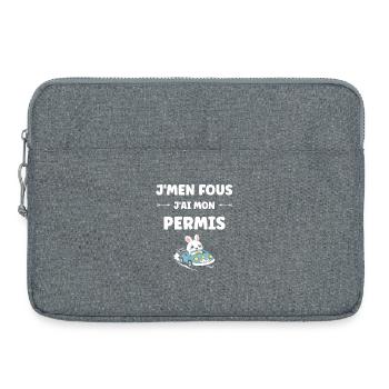 Führerschein, neuer Fahrer, junger Fahrer - Laptoptasche 15" - Grau meliert - Vorne