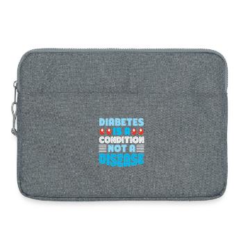 Diabetes Typ 1 Diabetiker - Laptoptasche 15" - Grau meliert - Vorne