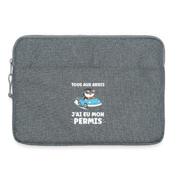 Führerschein-Humor - Laptoptasche 15" - Grau meliert - Vorne