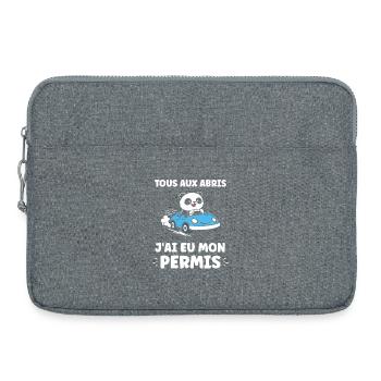 Führerschein-Humor - Laptoptasche 15" - Grau meliert - Vorne