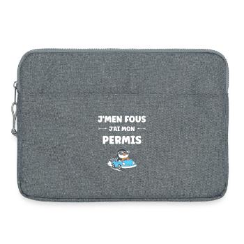 Führerschein-Humor - Laptoptasche 15" - Grau meliert - Vorne