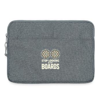 Hör auf, auf meine Bretter zu schauen, Dartspieler-Dartscheibe - Laptoptasche 15" - Grau meliert - Vorne
