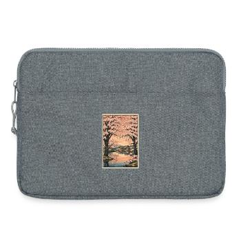 Traditioneller Japanischer Kirschblüten - Laptoptasche 15" - Grau meliert - Vorne