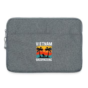 Vietnam Backpacking Retro Travel Art - Laptoptasche 15" - Grau meliert - Vorne
