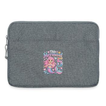 Mermaid 5th Birthday 5 Years - Laptop bag 15" - heather grey - Front
