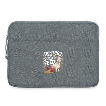 Nicht weinen über Futter | Ziege Stall Humor - Laptoptasche 15" - Grau meliert - Vorne