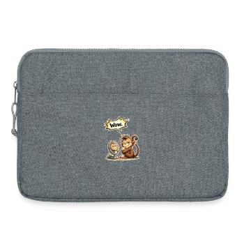 Funny Monkey Wow Saying Gift - Laptop bag 15" - heather grey - Front