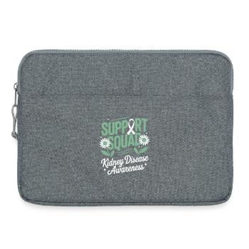 Ruban vert de la Sensibilisation au Rein de l’Équipe de Soutien - Sacoche pour ordinateur portable 15 pouces - gris chiné - Devant
