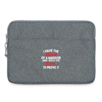 Heart Of A Warrior Rock The Scar - Laptop bag 15" - heather grey - Front