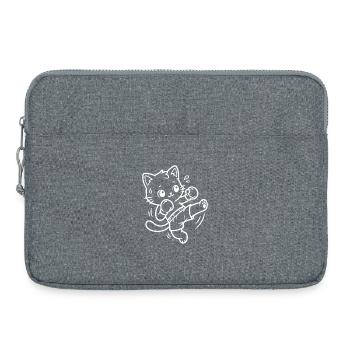 Kawaii Cat Kickboxing - Sacoche pour ordinateur portable 15 pouces - gris chiné - Devant