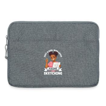 Just a girl who loves anime and draws otaku - Laptop bag 15" - heather grey - Front