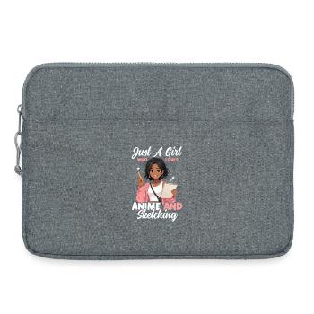 Just a girl who loves anime and draws otaku - Laptop bag 15" - heather grey - Front