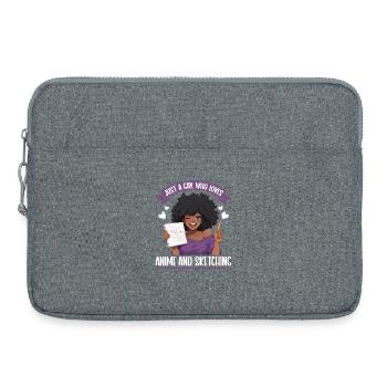 Just a girl who loves anime and draws otaku - Laptop bag 15" - heather grey - Front