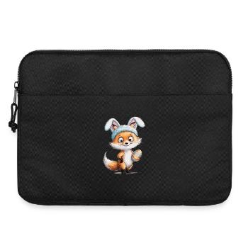 Renard de la chemise de Pâques avec des oreilles de lapin de Pâques - Sacoche pour ordinateur portable 15 pouces - noir - Devant